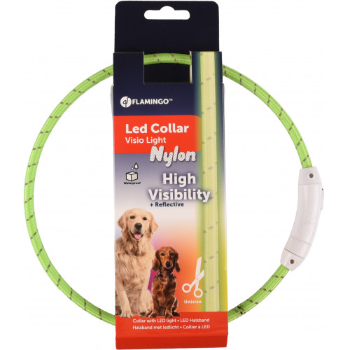 ОШЕЙНИК С 3 УРОВНЯМИ СВЕТА, зелёный цвет (33-63,5 см)