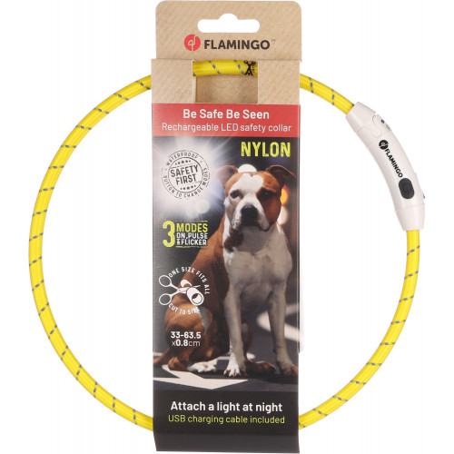 ОШЕЙНИК С 3 УРОВНЯМИ СВЕТА, жёлтый цвет (33-63,5 см)