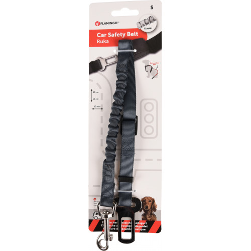 Поводок DOG SAFETY для авто, серый, S (43-50cм)