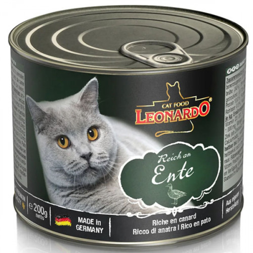 Leonardo canned food for cats with duck