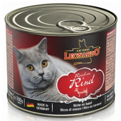 Leonardo canned food for cats with beef