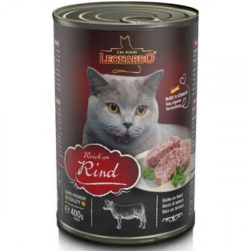 Leonardo canned food for cats with beef