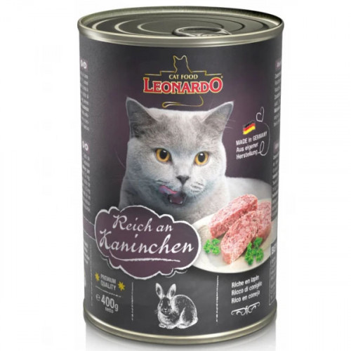 Leonardo canned food for cats with rabbit