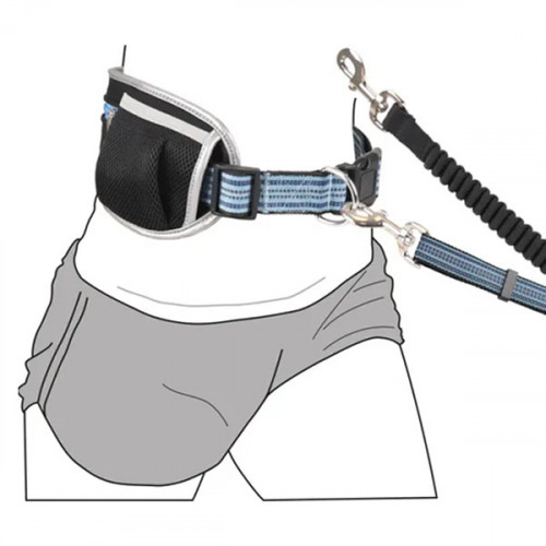 Поводок для бега трусцой с поясным ремнем Rono голубой 155-250cm