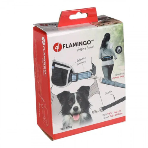 Поводок для бега трусцой с поясным ремнем Rono голубой 155-250cm