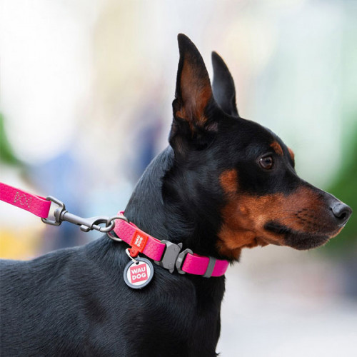 Поводок WAUDOG Waterproof, водостойкий, цвет розовый S 1,83 м