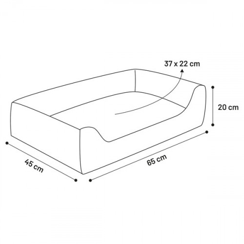 Лежак для собак Panama прямоугольная, темно-серый (65x45 см)