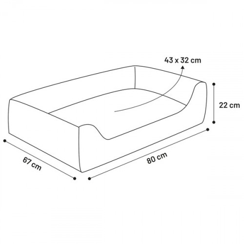 Лежак для собак Panama прямоугольная, темно-серый, (80x67 см)