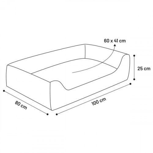 Лежак для собак Panama прямоугольная, темно-серый (100x80 см)