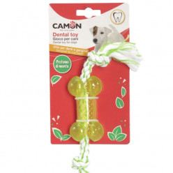 Camon Игрушка с ароматом - косточка с веревкой, 8см, салатовая