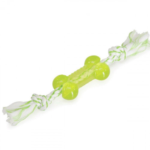 Camon Игрушка с ароматом - косточка с веревкой, 8см, салатовая