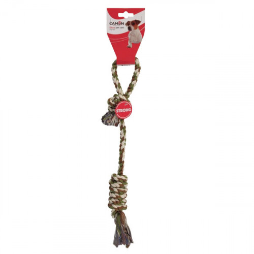Игрушка - веревка хлопчатобумажная с ручкой и узлом, 47см