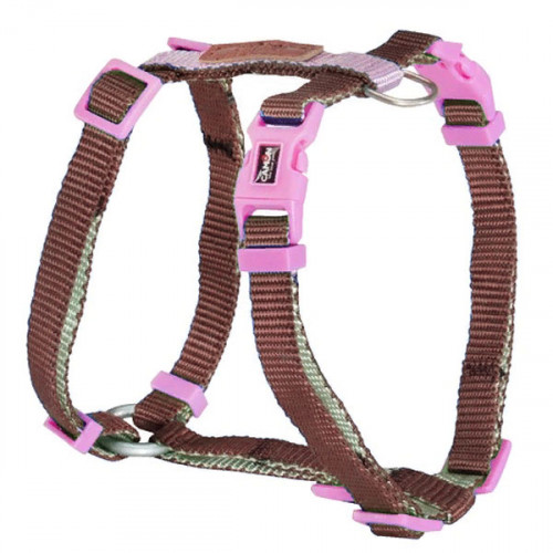 Camon Шлейка "H" формы "DoublePremium", коричневый/цикламеновый, 15x350~600 мм