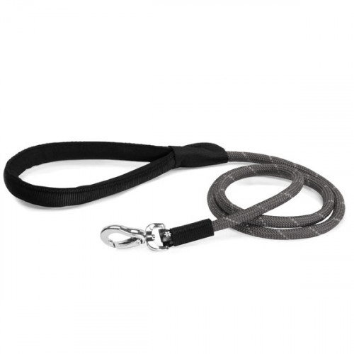 Camon Светоотражающий веревочный поводок, черный, 1,2м x 10мм