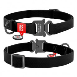 Ошейник водостойкий WAUDOG Waterproof, цвет черный, S (25-35 см)