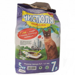 Чистюля Оптима. Бентонитовый наполнитель для кошачьего туалета 7л. Гранула 0,7-1,1 мм