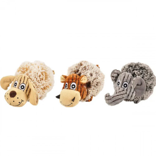 Игрушка плюшевая с мячом - буйвол/слон/собака 