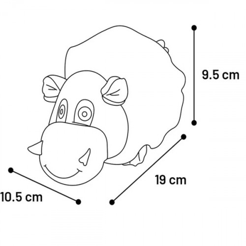 Игрушка плюшевая с мячом - буйвол/слон/собака 