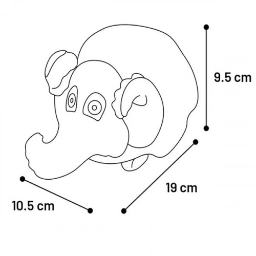 Игрушка плюшевая с мячом - буйвол/слон/собака 