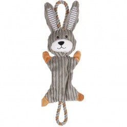 Игрушка мягкая с верёвкой - кролик Gommy, серый (48см)
