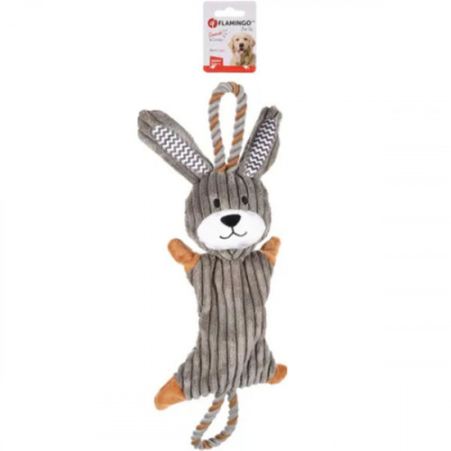 Игрушка мягкая с верёвкой - кролик Gommy, серый (48см)