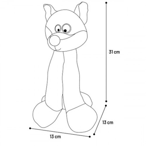 Игрушка мягкая Kareau Fox, лиса, светло-коричневая (31см) 