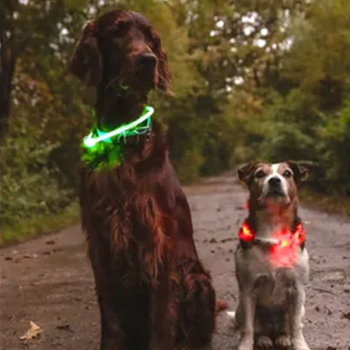 ОШЕЙНИК С 3 УРОВНЯМИ СВЕТА, красный цвет (20-35 см)