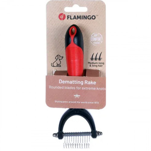 Гребень для распутывания шерсти премиум-класса, красный 