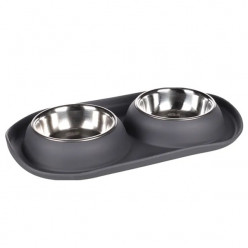 Миски Duo Dinner Grafa в держателе, темно-серая (2х220мл)