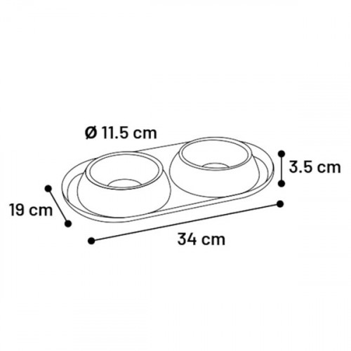 Миски Duo Dinner Grafa в держателе, темно-серая (2х220мл)