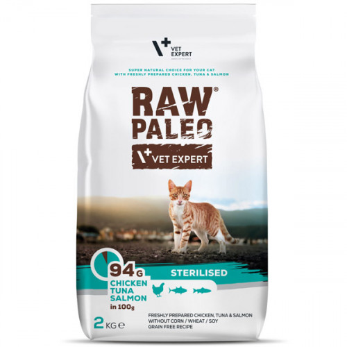 VetExpert Raw Paleo Cat Dry Food STERILISED - Tuna&Somon&Chicken