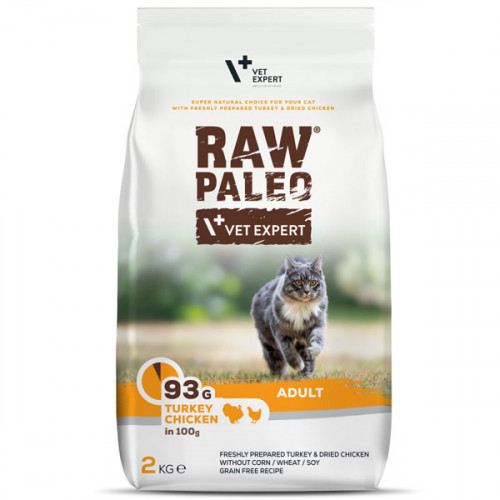 VetExpert Raw Paleo Cat Dry Food ADULT - Turkey&Chicken