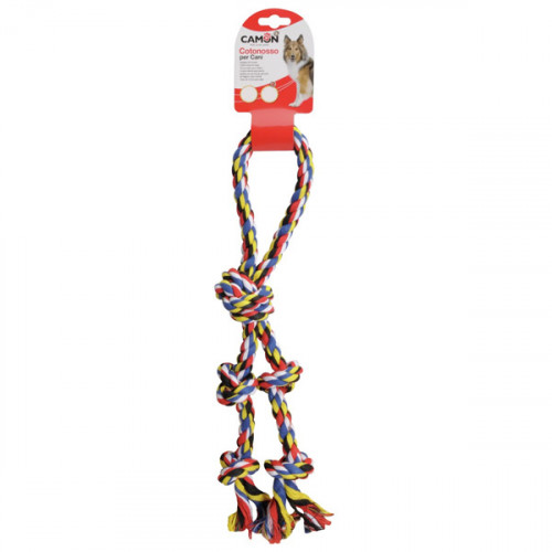 Camon Игрушка - веревка хлопчатобумажная с ручкой и узлом  (60 см)