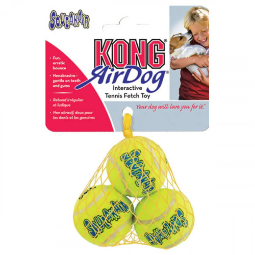 Игрушка - теннисный мяч с пищалкой KONG Air Dog, желтый, XS (8cм)