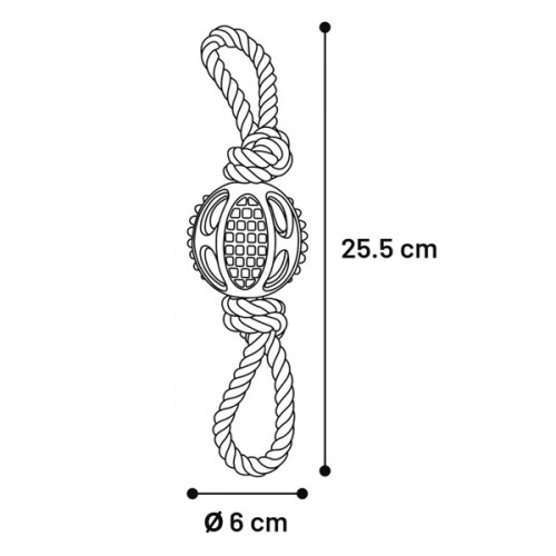Игрушка - мяч DRURY с 2 узлами, лаймовый цвет (25,5 см)