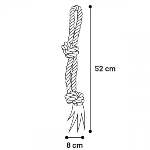 Игрушка Jim Tug - для перетягивания с 2 узлами, мятно-зелёная (52см)