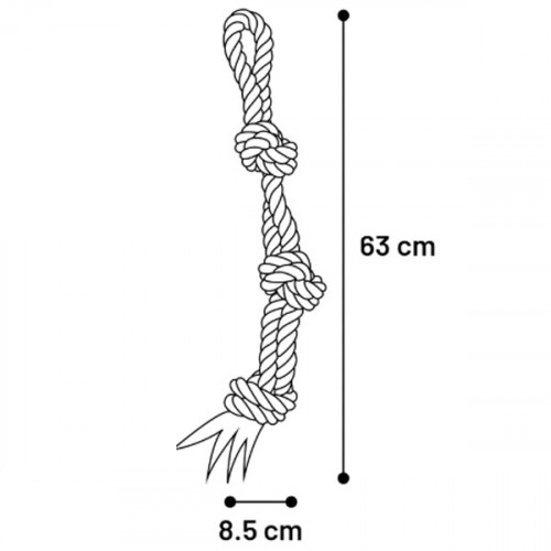 Игрушка Jim Tug - для перетягивания с 3 узлами, мятно-зелёная (63см)