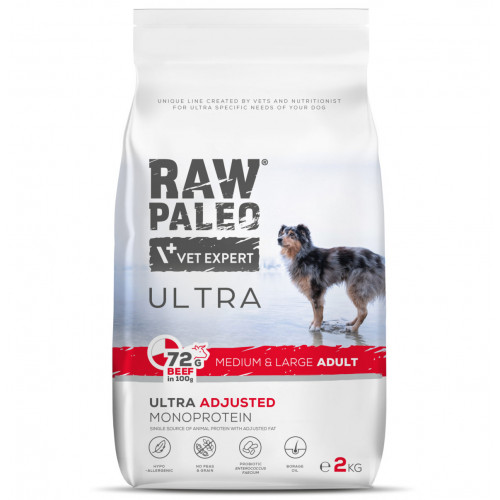 VETEXPERT RAW PALEO ULTRA MEDIUM&LARGE ADULT BEEF