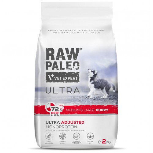 VETEXPERT RAW PALEO ULTRA MEDIUM&LARGE PUPPY BEEF