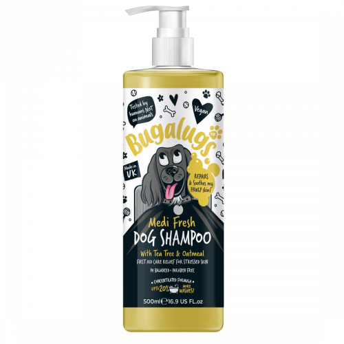 Шампунь Bugalugs для собак Medi Fresh с чайным деревом и овсянкой.