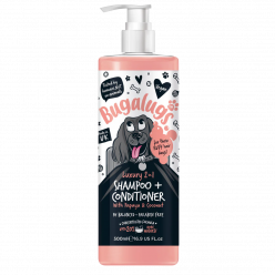 Bugalugs Роскошный шампунь и кондиционер для собак 2 в 1 с папайей и кокосом.