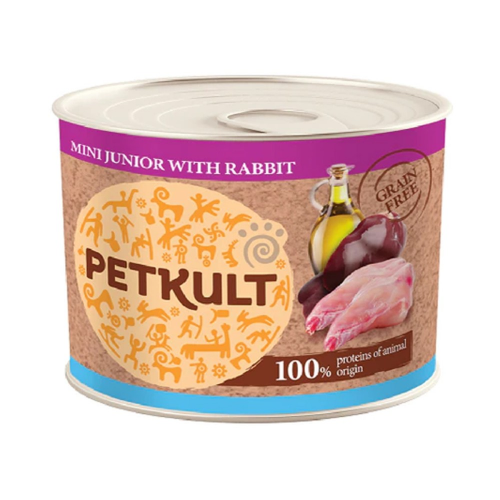Консерва Petkult Mini Junior with Rabbit, с кроликом для щенков, 185 г