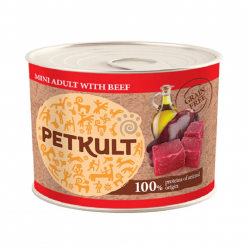 Консерва Petkult Mini Adult with Beef, с говядиной для собак, 185 г