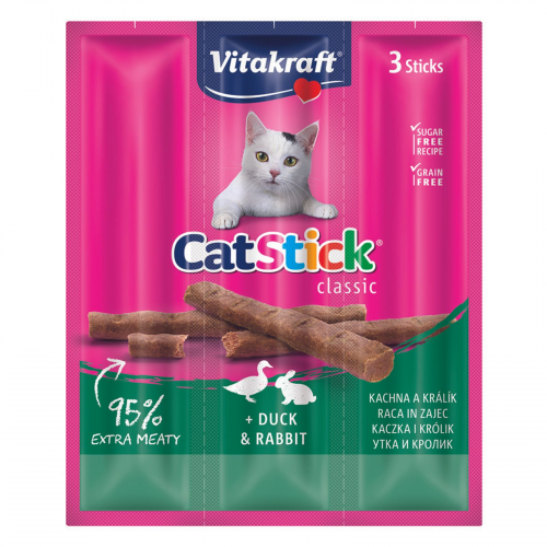 Лакомства кошка Vitakraft CatStick Кролик и Утка 