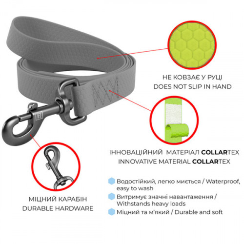 Поводок WAUDOG Waterproof, водостойкий, цвет салатовый S 3,05 м