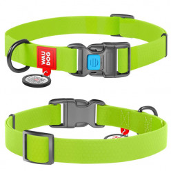 Ошейник водостойкий WAUDOG Waterproof, салатовый, XL (38-58 см)