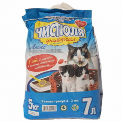 Чистюля Универсал. Бентонитовый наполнитель для кошачьего туалета 7 л. Гранула 2-3 мм