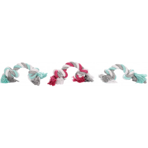 ИГРУШКА JIM ВЕРЕВКА С 2 УЗЛАМИ МИКС  XS (10 см)