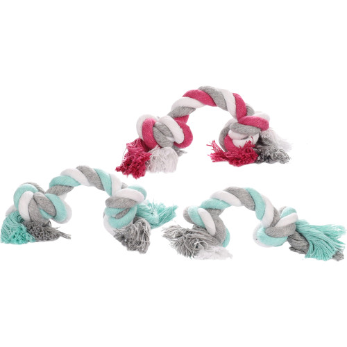 ИГРУШКА JIM ВЕРЕВКА С 2 УЗЛАМИ МИКС  XS (10 см)