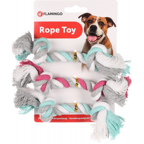 ИГРУШКА JIM ВЕРЕВКА С 2 УЗЛАМИ МИКС  XS (10 см)